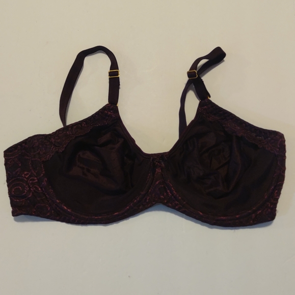 NEW Vogue Dessous Women's 2 PC Bra & Lace Maroon Panty Set 36D/L - Picture 4 of 8